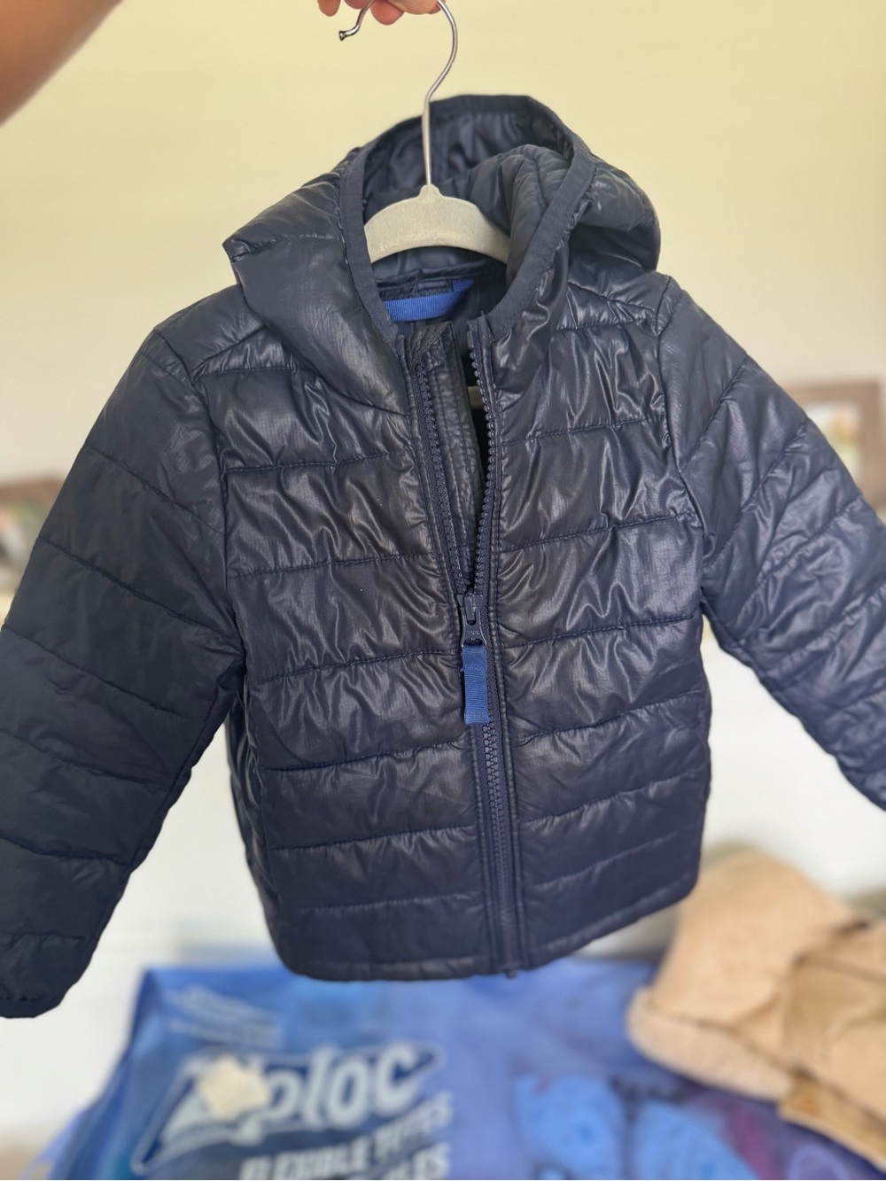 Primary Navy Hooded Puffer Jacket